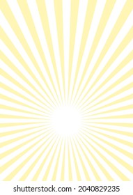 Fondo vertical de la luz solar. Fondo de ráfaga de color amarillo polvo. Ilustración vectorial. Fondo del patrón de rayo solar de rayos solares. Fondo retro brillante.