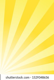 Vertical sunlight  background. yellow color burst background. Vector illustration. Sun beam ray sunburst pattern background. Retro bright backdrop. vintage placard or poster. Sunny banner