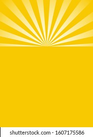 Vertical sunlight  background. yellow color burst background. Vector illustration. Sun beam ray sunburst pattern background. Retro bright backdrop. vintage placard or poster. Sunny banner