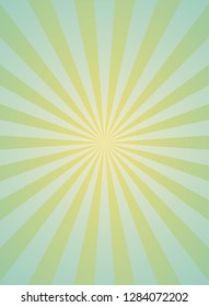 Vertical sunlight retro faded vertical background. blue and yellow color burst background. Fantasy Vector illustration. Magic Sun beam ray pattern background. Old paper. starburst narrow wallpaper