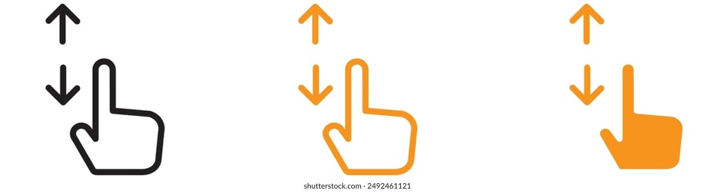 Vertical Swipe Up and Down Icon for User Interface and Interaction Graphics Perfect for Representing Vertical Swiping Actions
