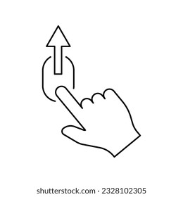 Vertical swipe icon design. Scrolling vertically icon. Move down and up. Touchscreen control gesture. isolated on white background. 