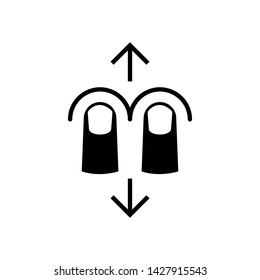Vertical Swipe Icon. Finger's Gesture Illustration As A Simple Vector Sign & Trendy Symbol for Design and Websites, Presentation or Mobile Application.