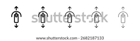Vertical Swipe Icon flat illustration set logo
