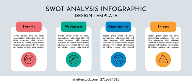 Vertical SWOT Analysis Process Info graphics 
