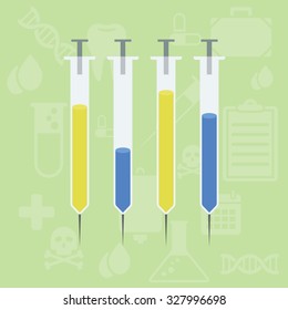 Vertical Syringe Bar Chart Graphic with healthcare background