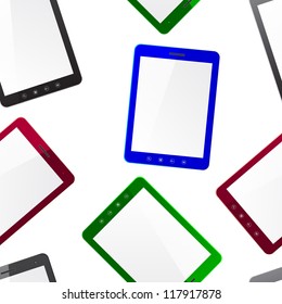 Vertical Tablet computer, seamless wallpaper, vector illustration