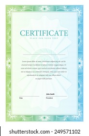 Certificado de Plantilla de Vertical y diplomas, divisa. Vector