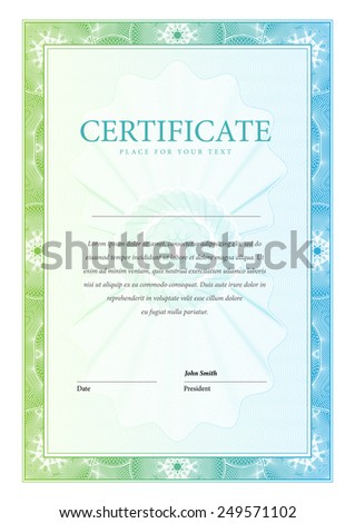 vertical Template certificate and diplomas, currency. Vector