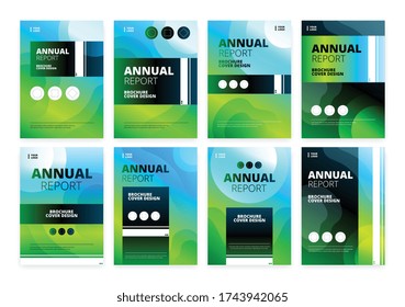 Vertical template cover brochure design set with annual report headline and abstract background vector illustration