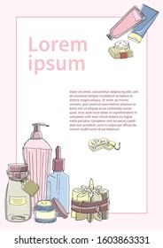 vertical template for diploma on cosmetics and beauty