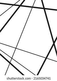 Vertical template with random lines of different thickness. Simple vector illustration.