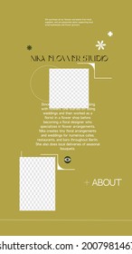 Vertical Template for Stories. Frame for Your Content. Landing Page, MockUp for Website or Social Media. Vector illustration