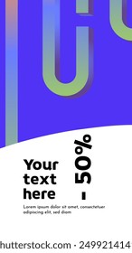 Vertical template story format. Neo brutalism style banner with space for text