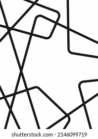 Plantilla vertical con líneas rectas y curvadas. Ilustración vectorial simple.