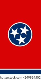 Vertical Tennessee State Flag, Flag of Tennessee