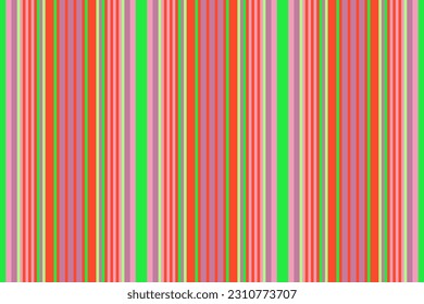 Vertical texture textile of seamless stripe lines with a pattern fabric vector background in red and green colors.