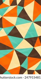 Vertical Textured Abstract Geometric Shapes Banner Vintage Retro 60s 70s Aesthetic Pattern Background Wavy Wave Shape Illustration Hippie Wall Wallpaper Backdrop Texture Interior 9-16 Format