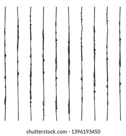 Vertical textured Stripes. Vector isolated grunge lines