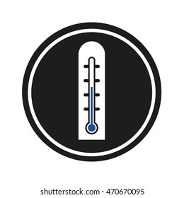 Vertical thermometer. Vector illustration isolated on black background