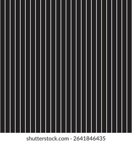 Vertical Thin Stripes Seamless Vector Pattern Classic Elegant Black And White Pinstripe Background 