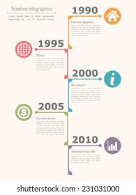 Vertical Timeline Infographics Design Template, Vector Eps10 Illustration