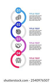 Vertical Cronología Infografía Plantilla de diseño presentación de negocios
