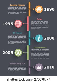 Vertical timeline infographics design template, vector eps10 illustration