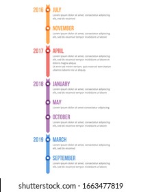 Vertical timeline infographics template with arrows, workflow, process chart, vector eps10 illustration