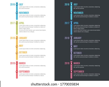 Vertical timeline infographics template with arrows, workflow, process chart, vector eps10 illustration