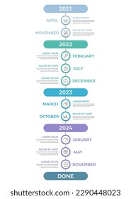 Vertical timeline infographics template with place for years and months, vector eps10 illustration