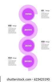 Vertical timeline Steps infographics - can illustrate a strategy, workflow or team work, vector flat color, business template for presentation. Can be used for diagram, banner, web design