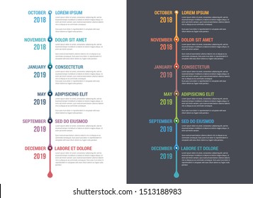 Vertical timeline template with six elements, infographic template for web, business, presentations, workflow or process diagram, vector eps10 illustration