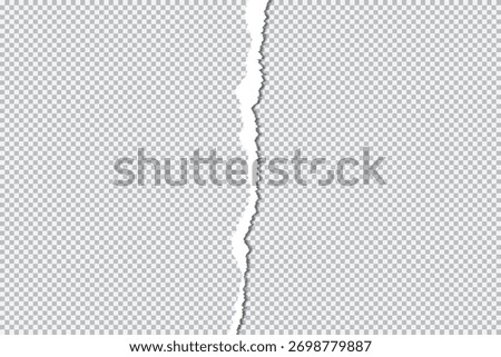 vertical torn paper strips with rough edges on a black background transparent background, Ripped paper edges isolated