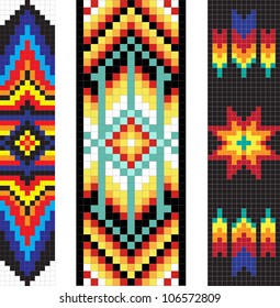 Vertical Traditional Native American Patterns Vector Stock Vector ...