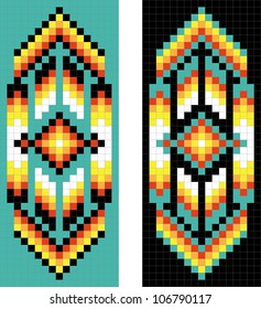 Vertical traditional Native American patterns, vector