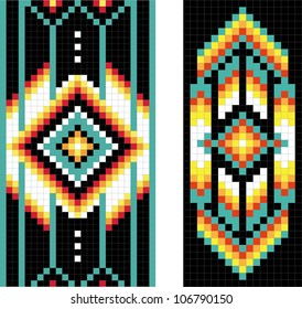 Vertical traditional Native American patterns, vector