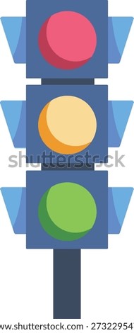 Vertical traffic light icon displaying red, yellow, and green lights, designed in a simple PNG format.