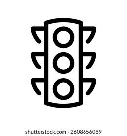 Vertical traffic light signal icon with red, yellow, green lights symbol