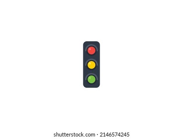 Vertical Traffic Light Vector Isolated Emoticon. Vertical Traffic Light Icon