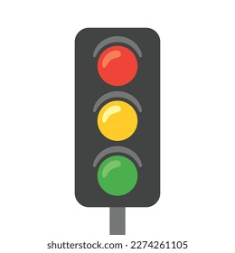 Vertical Traffic Light Vector sign design. Isolated set of red, yellow and green traffic lights. 