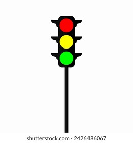 Vertical Traffic Light Vector sign design. set of red, yellow and green traffic lights. icon and illustration of traffic lights