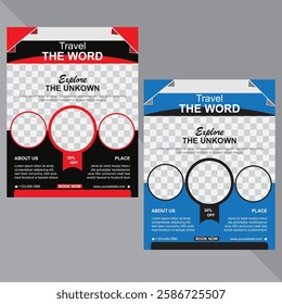 Vertical travel flyer template design