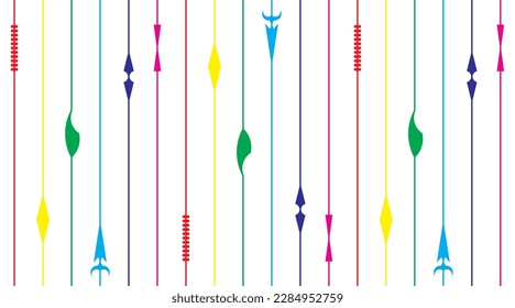 Vertical of trellis pattern vector. Design geometrical stripe colorful on white background. Design print for illustration, textile, texture, wallpaper, pattern. Set 8