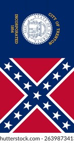 Vertical Trenton Flag, Georgia, USA