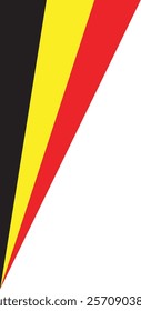 A vertical tricolor of black, yellow, and red, symbolizing Belgium's strength, wealth, and courage