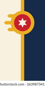 Vertical Tulsa Flag, Oklahoma, USA