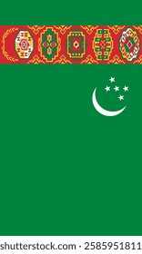 Vertical Turkmenistan Flag Vector Images
