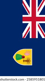 Vertical Turks and Caicos Islands Flag Vector Images