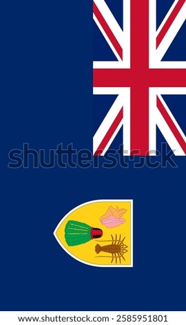 Vertical Turks and Caicos Islands Flag Vector Images